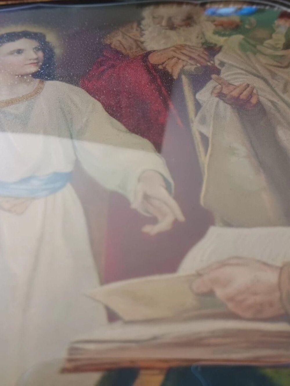 Christian Art Bubble Frame Picture Young Jesus Temple Holy Religious Bible - Picture 3 of 9